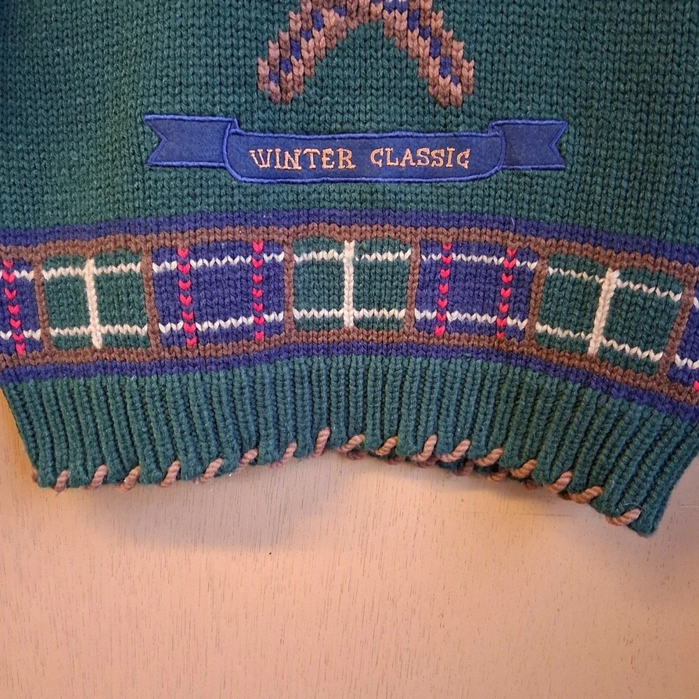 Vintage 90's Kitestrings Boys Sweater Sz 5/6 Lodge Moose Winter‎ EUC